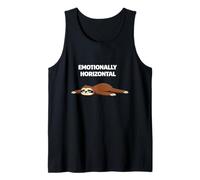 Emotionally Horizontal Cute Sloth for Burnout Mood Lovers Tank Top