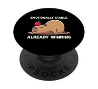 Emotionally Stable Already Winning - Funny Capybara Meme PopSockets Adhesive PopGrip