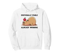 Emotionally Stable Already Winning - Funny Capybara Meme Pullover Hoodie