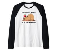 Emotionally Stable Already Winning - Funny Capybara Meme Raglan Baseball Tee