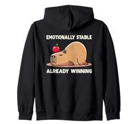 Emotionally Stable Already Winning - Funny Capybara Meme Zip Hoodie