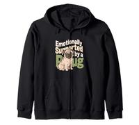 Emotionally Supported By A Pug Cute Dog Humor Zip Hoodie