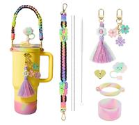 Emotionlin Gradient Stanley Cup Accessories Set for 20 oz 30 oz 40 oz - Ombre Tumbler Boot, Stanley Cup Strap Carrier, Handle, Straw Cover, Charms - Cute Accessories for Stanley Cups with Handle