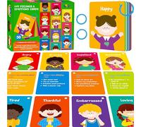 Emotions Flashcards, 50 Different Feelings with Coping Skills-Learn to Identify Various Moods, Cartoon Faces Emotions for Kids with Autism, ADHD -Emotion Flipbook for Therapy, Home Use