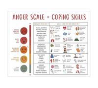 Emotions Poster for Kids - Coping Skills Graph, Visual Feelings | Special Unmarked Social Emotional Learning Education, Classroom Regulation Zones, Counsel