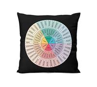 Emotions Wheel Chart Therapy Circle of Feelings Home Bedroom Cushion Pillow Covers Sofa Couch Decorative Square Throw Pillow Case 18x18 In