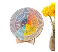 Emotions Wheel with Stand | Wooden Feelings Chart | Psychological Health Color Wheel, Emotional Awareness Decor for Desktop, Shelf, Cabinet, Mindfulness Tool for Mental Health and Well-being
