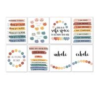 EmotionsOmega 8 Large Psychology Posters Therapy Office Decor School Counselor or Psychologist Wall Art Prints Positive Quotes Mindfulness Mental Health Bundle for Classroom Home Unframed 11x14 inch