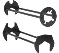 Emottle 2Pcs Basin Wrench & Sink Wrench, Four-jaw Hex Plumbing Wrench Multifunctional Iron Robust Faucet Wrench Tool 7 Sizes Universal Under Sink Plumbers Wrench for Kitchen Bathroom