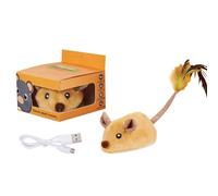 Emottle Automatic Cat Toy Mouse,Interactive Cat Toy Mouse Moving Cat Toys for Indoor Cats, Cat Toys Mice Electronic Moving Toy, Squeaky Cat Toys for Cat Self Play Exercise (Yellow no remote control)