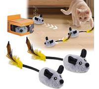 Emottle Automatic Cat Toy Mouse,Interactive Cat Toy Mouse Moving Cat Toys for Indoor Cats, Cat Toys Mice Electronic Moving Toy, Squeaky Cat Toys for Cat Self Play Exercise (2pcs Gery remote control)