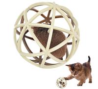 Emottle Cat Toys Balls, Cat Rolling Balls Interactive Cat Toy with Mouse Inside, Simulated Sound Cat BallsMouse Cat Toy, Rolling Cat Balls for Cats, Pet Supplies for Playing, Chasing, Chewing (Beige)