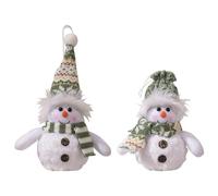 Emottle Christmas Decoration Snowman Figures with LED Light, Christmas Snowman Figures Christmas Table Decoration Battery Operated Christmas Decoration Figure Snowman Frosty Decor (A+B)