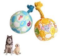 Emottle Interactive Plush Dog Toy Ball, Squeaky Dog Ball,Soft Dog Toy Comfort Squeaky and Durable Chew Toy for Puppy Pet Dog Birthday Present (2pcs)