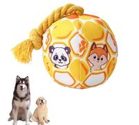 Emottle Interactive Plush Dog Toy Ball, Squeaky Dog Ball,Soft Dog Toy Comfort Squeaky and Durable Chew Toy for Puppy Pet Dog Birthday Present (Yellow)