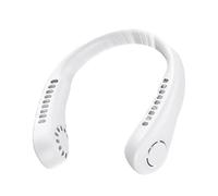 Emottle Neck Fan, Portable Neck Fan Rechargeable Personal Fan,3000mAh USB Wearable Hands Free Fan, Three-speed Wind Speed Adjustment (White, Adjustable Angle)