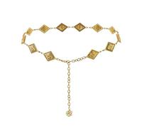 EMOTTOS Concho Women's Chain Belt, Adjustable Carving Metal Waist Chain Western Cowboy Cowgirl for Women, Exquisite Boho Belts for Jeans Dress(D-GOLD)