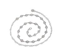 EMOTTOS Concho Women's Chain Belt, Adjustable Carving Metal Waist Chain Western Cowboy Cowgirl for Women, Exquisite Boho Belts for Jeans Dress(7 Style)