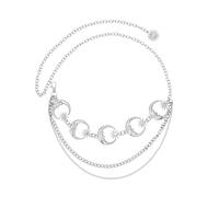 EMOTTOS Metal Women's Chain Belt, Adjustable Carving Waist Chain Western Cowboy Cowgirl for Women, Exquisite Metal Belt Pearl WaistBelts for Jeans Dress(D-SILVER)