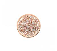 Emozioni Mattina Pink Coin - Rose Gold Plate - 33mm EC533 - Elegant - Sterling Silver Plated / Zirconia