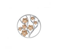 Emozioni Sterling Silver Plate Fiore Rose Gold Plate 33mm Coin EC511 - - Silver Plated / Rose Gold Plated