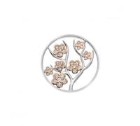 Emozioni Sterling Silver Plate Fiore Rose Gold Plate 33mm Coin EC515 - - Silver Plated / Rose Gold Plated