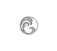 Emozioni Sterling Silver Plate Oceano Coin 25mm EC528 - Polished Quality - Silver Plated