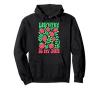 Empathy Is My Jam Kindness Retro 70s Strawberry Boho Floral Pullover Hoodie