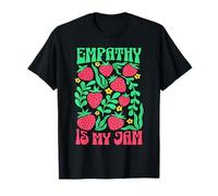 Empathy is My Jam Kindness Retro 70s Strawberry Boho Floral T-Shirt