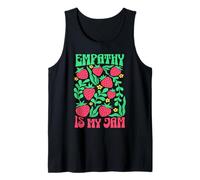 Empathy is My Jam Kindness Retro 70s Strawberry Boho Floral Tank Top