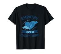 Empathy Over Everything Blue Puzzle Heart Awareness Design T-Shirt