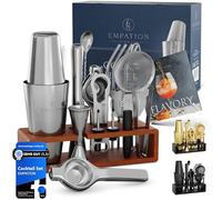 EMPATION Cocktail Set [Test Winner] 825 ml Boston Cocktail Shaker Made of Stainless Steel, Easy to Open & No Jamming, Professional Shaker Set with Stand & Recipe Book, Mix Set for Bartender