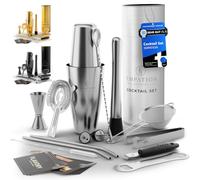 EMPATION Cocktail Shaker, 14-piece Cocktail Set with 825 ml Boston Shaker, Cocktail Accessories incl. Recipe Cards, Cocktail Making Kit for Beginners & Professionals, Cocktail Shaker Set