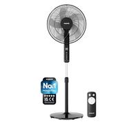 Emperial 16” Pedestal Fan | Quiet DC Motor Standing Cooling Fan with Remote | 12 Speeds, 3 Modes, 12 Hour Timer, 85° Oscillation, LED Display, Adjustable Height & Pivoting Head