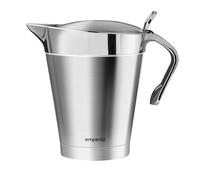 Emperial Gravy Boat with Lid | 1 Litre Stainless Steel Gravy Jug | Double Wall Insulated Thermal Serving Pot for Gravy, Custard, Cream & Sauces