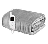 Emperial Luxury Heated Blanket | Electric Blanket | Extra Large Heated Throw with Digital Remote, 9 Heat Settings & 9hr Timer, Machine Washable Fleece - 160cm x 130cm (Grey)