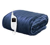 Emperial Luxury Heated Blanket | Electric Blanket | Extra Large Heated Throw with Digital Remote, 9 Heat Settings & 9hr Timer, Machine Washable Fleece - 160cm x 130cm (Navy)