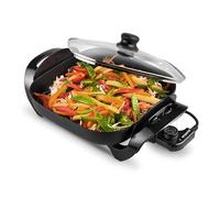 Emperial Multi Cooker Skillet - Multi-Function Electric Frying Pan Cooker, Non-Stick Surface with Vented Glass Lid, Adjustable Temperature Control 30cm x 30cm Pan Size - 1500W