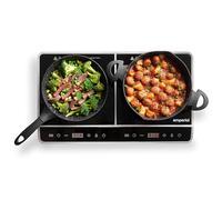 Emperial Twin Induction Hob - 2800W Portable Double Induction Plate with LED Display, 4-Hour Timer Function, Multi-Heat Settings and Power Levels for Home, Camping, Caravan, Student Living & Cooking
