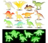 emperoch 36 Pcs Glow in Dark Mini Dinosaur Toy Set, Plastic Realistic Dino Figures, Small Luminous Dinosaur Toys Model, Small Dinosaur Toys for Cake Topper, Party Decorations
