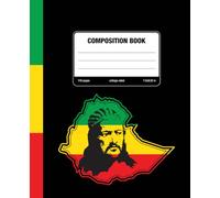 Emperor Atse Tewodros Composition Notebook: Cool Map of Ethiopia with the Green Yellow Red Flag