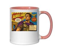 Emperor Aurelian Restores Rome's Glory Ceramic Tea Coffee Mug Pink
