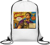 Emperor Aurelian Restores Rome's Glory Gym Sack Casual Drawstring Bag White