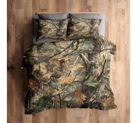 Emperor Bedding Set, Camouflage Duvet Cover with 2 Pillowcases, 3 Piece Bedroom Decor, Forest Hunting Camo Pattern Soft Microfiber Quilt Cover, Zip Fastening C151N
