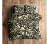 Emperor Bedding Set, Camouflage Duvet Cover with 2 Pillowcases, 3 Piece Bedroom Decor, Forest Hunting Camo Pattern Soft Microfiber Quilt Cover, Zip Fastening C141N