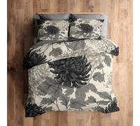 Emperor Bedding Set, Chrysanthemum Duvet Cover with 2 Pillowcases, 3 Piece Bedroom Decor, Japanese Vintage Floral Pattern Soft Microfiber Quilt Cover, Zip Fastening C135N