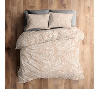 Emperor Bedding Set, Leaf Duvet Cover with 2 Pillowcases, 3 Piece Bedroom Decor, Botanical Branch Pattern Soft Microfiber Quilt Cover, Zip Fastening A539C