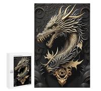 Emperor Dragon Art Deco - Decorative Jigsaw for Grown-Ups, 1000 PCS, Home Décor Activity, with A Decorative Finished Picture