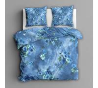 Emperor Duvet Cover Set, Blue Floral Bedding 3 Piece - Botanical Flower Pattern, Soft Hypoallergenic Microfibre Quilt Cover, 2 Pillowcases, with Zip, Bedroom Decor AE4941