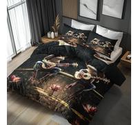 Emperor Duvet Cover Set Fox Guitar, Reversible Emperor Bedding Sets Animal Funny Pattern for Bedroom Decor, Soft Microfibre Quilt Cover, 2 Pillowcases, Zip YAE92